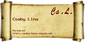 Csaby Lina névjegykártya